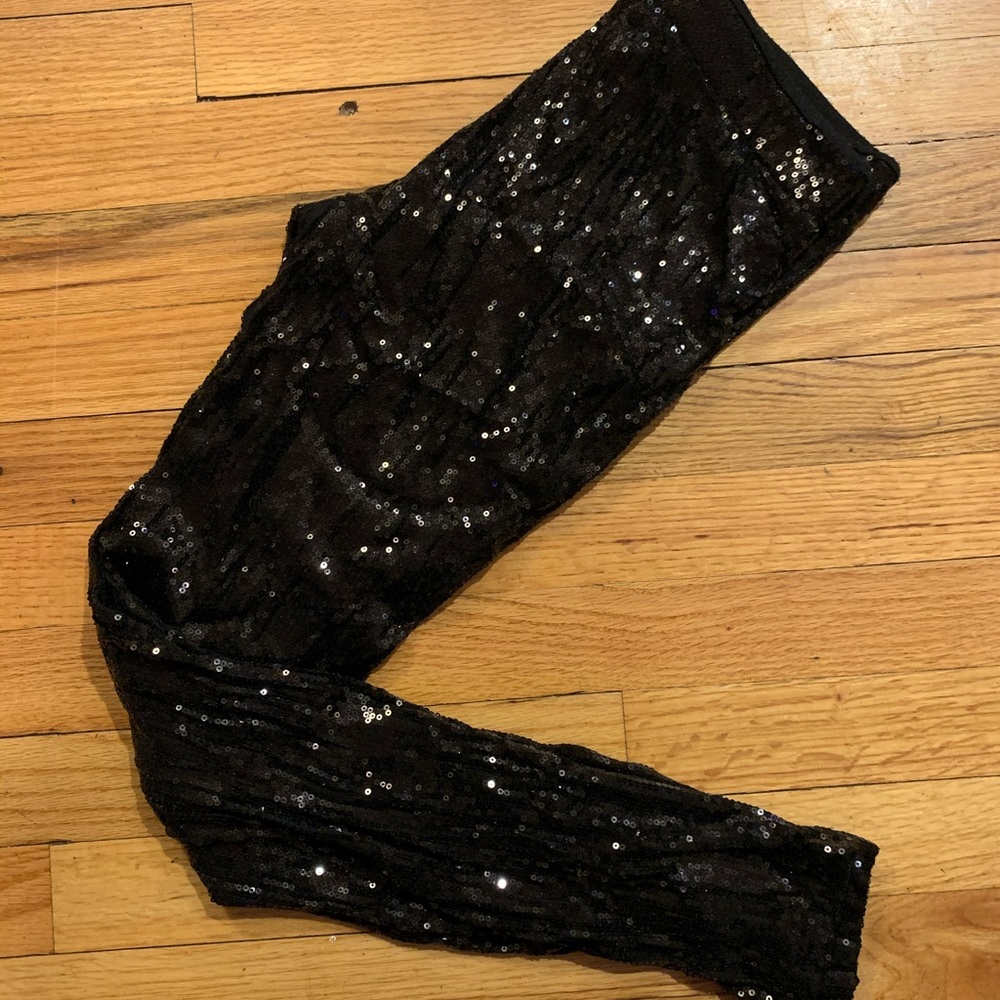 Ultra Sparkly Sequined Black Leggings